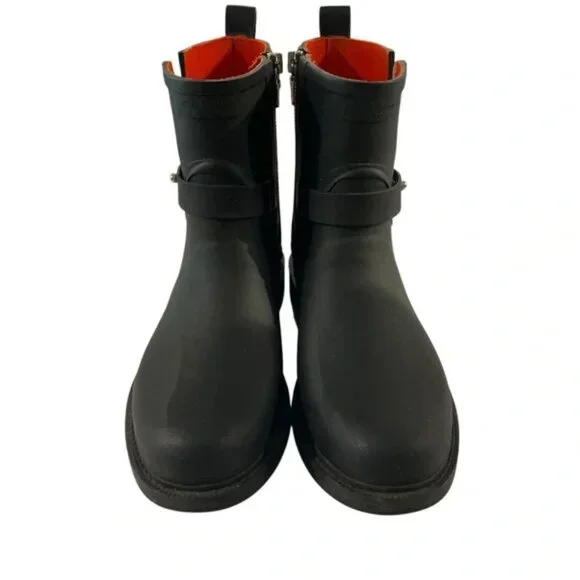 Rag and Bone Black Moto Rain Boots 39 / 8.5 - Picture 4 of 12